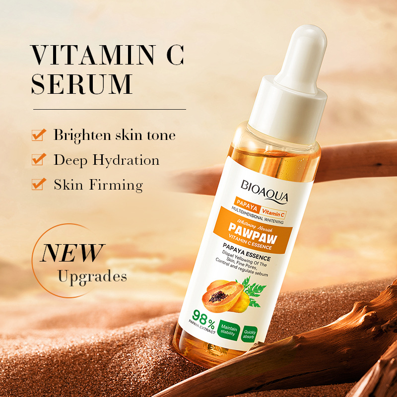 Papaya VC Brightening Serum Improve Dullness Remove Dark Spots Effective Whiten Freckle Product Moisturize Face Skin Care Beauty