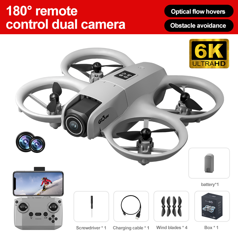 NEW GT3 Mini Foldable Drone With Lights 8k Aerial Photography Optical Flow Positioning 360° Obstacle Avoidance Helicopter Drone