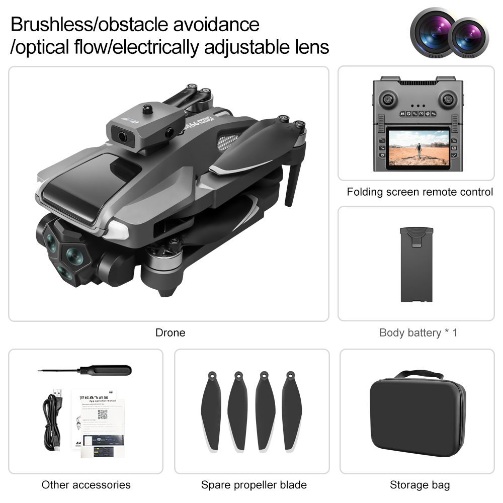 2025 NEW M66 Drone 8K Folding Remote Control With Camera And Screen 5G FPV Camera Quadcopter Brushless Motor RC Quadcopter