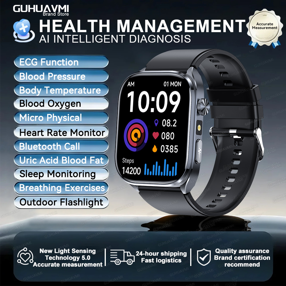 Body Composition analysis Monitoring Smart Watch Men ECG Heart Rate Blood pressure Uric Acid Health Tracker Smartwatches 2025New