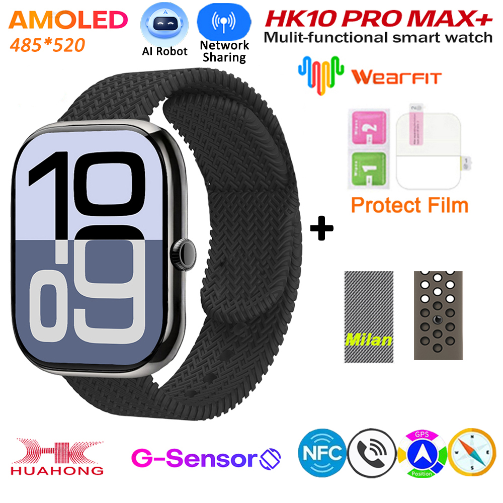 2025 HK10 Pro Max Plus GEN2 SmartWatch Original Series 10 AI ROBOT AMOLED NFC Compass GPS 4GB Local Album Music Network Watch