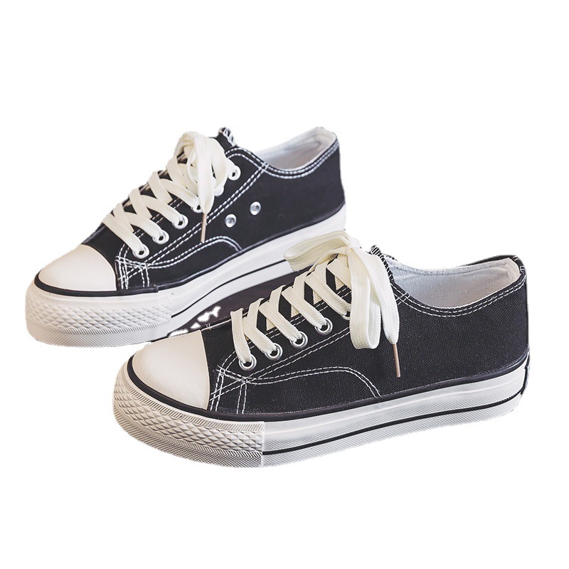 New Spring Thick-Soled Canvas Shoes Women's Versatile Casual Board Shoes Girls Students Cloth Shoes Vulcanized Women's Shoes