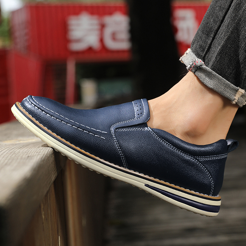 High Quality Men Casual Shoes Genuine Leather Men's Shoes Comfortable Flats Driving Shoes Outdoor Men Loafers Large Size 38-46