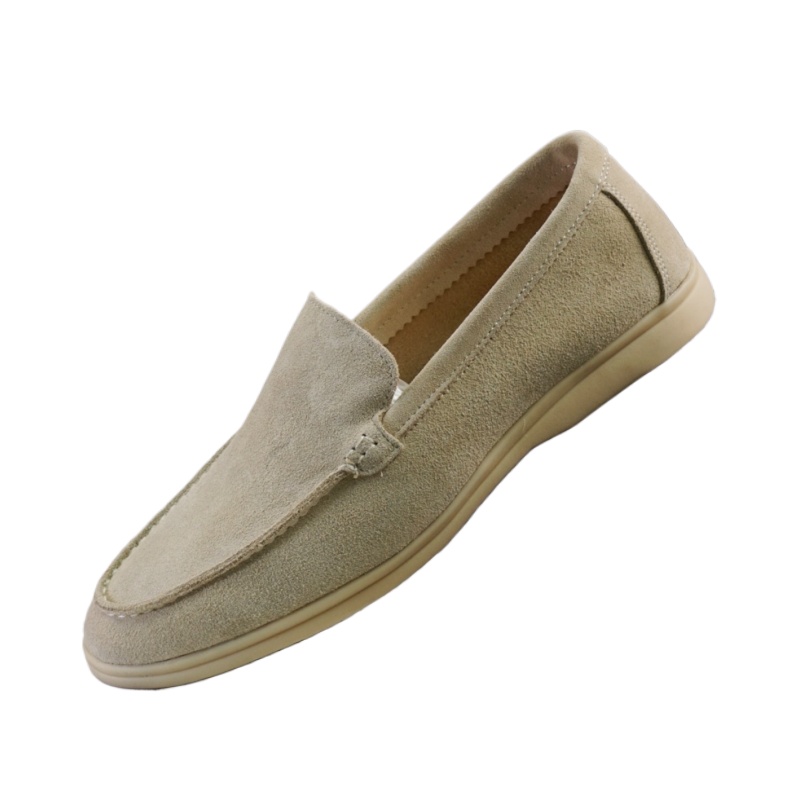 Classic Brand Men's Suede Leather Shoes Soft Soles Comfortable Loafers for Daily Commuting and Men's Driving Work Shoes