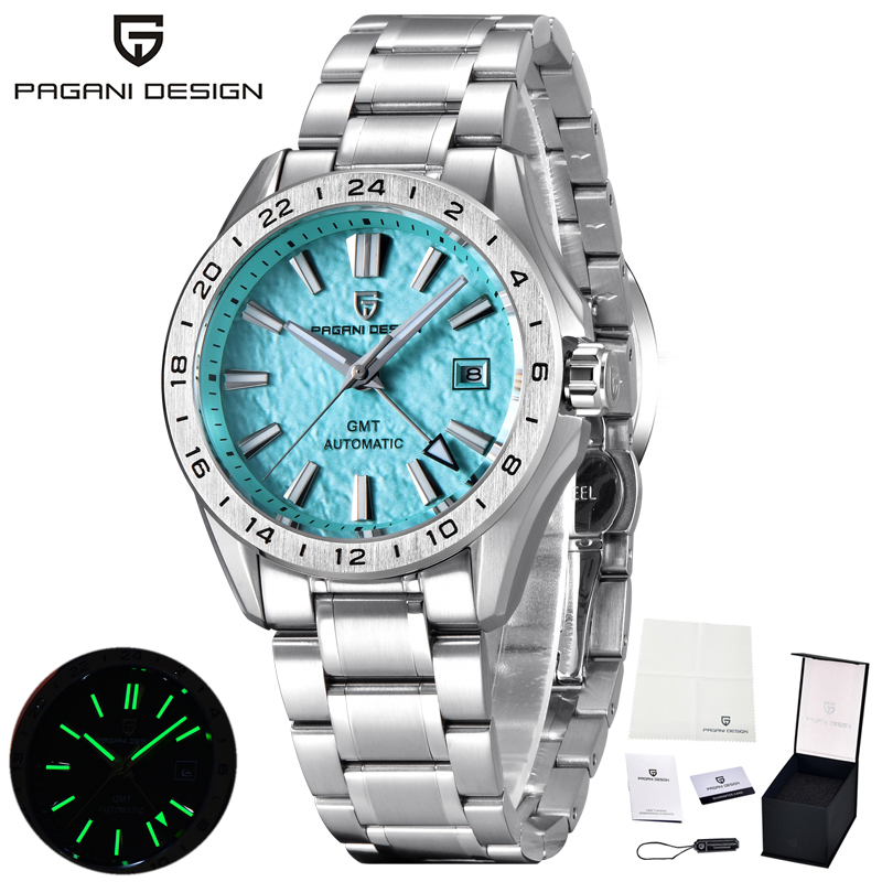 PAGANI DESIGN New Brand Luxury Mechanical Automatic Watch StainlessSteel Waterproof luminous Watch Date WaveDial watches for man