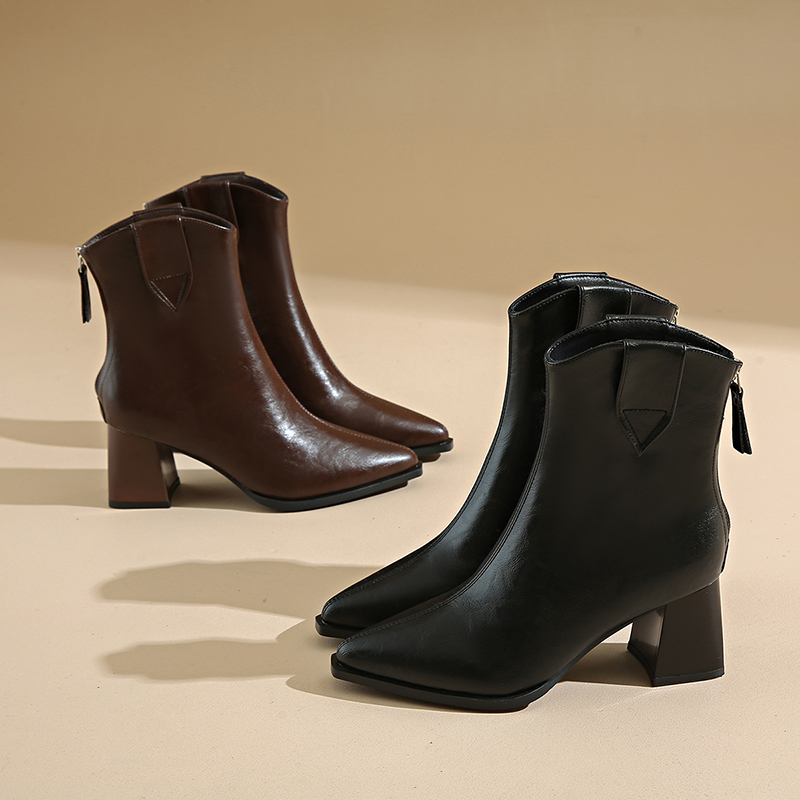 Shoes Spring Autumn Winter 2025 New Women's Boots High Heels Pointed Boots Short Boots