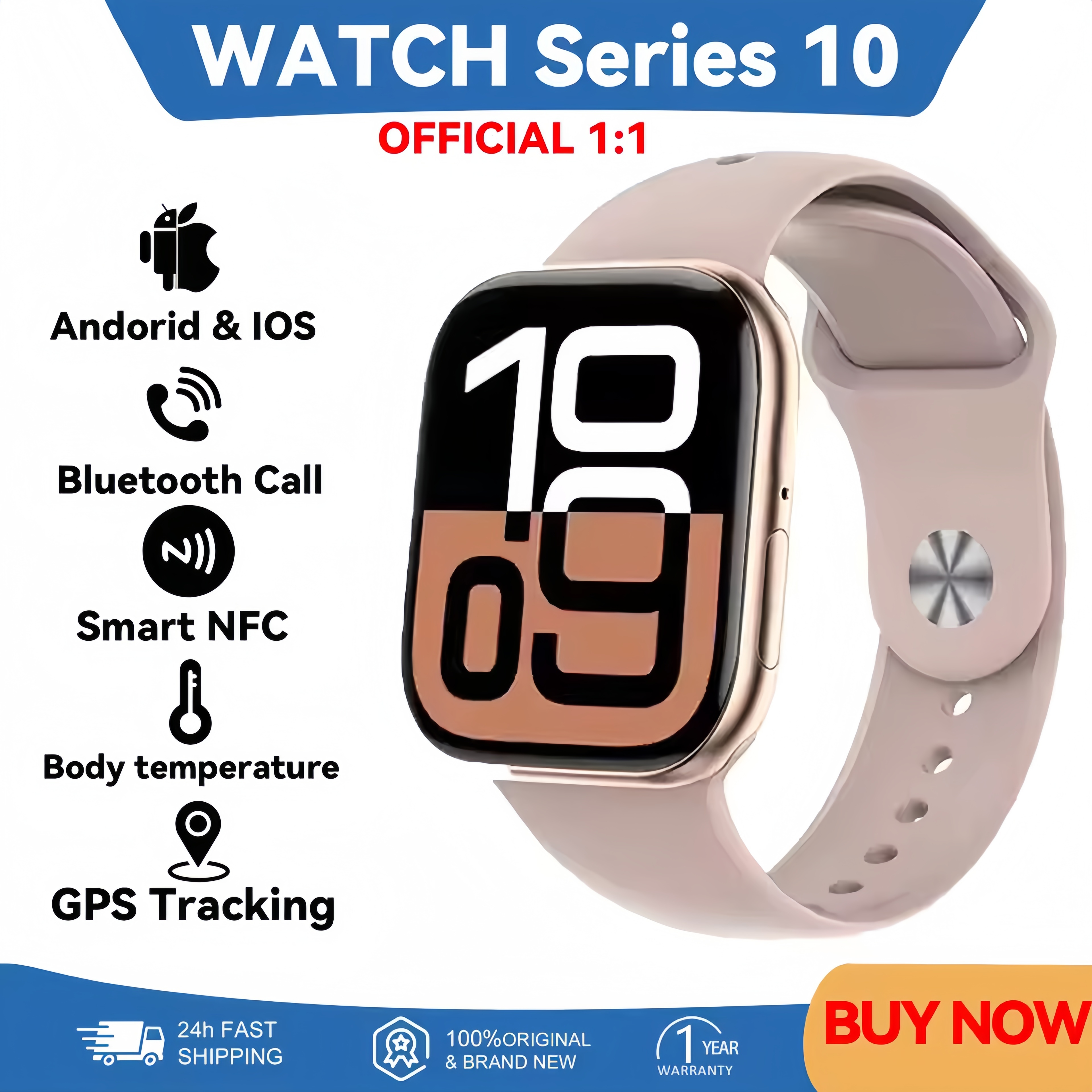 2025 New Series Watch10 GPS Track Smart Watch Men Woman HD Bluetooth Call Waterproof Sports SmartWatch For Apple Android IOS