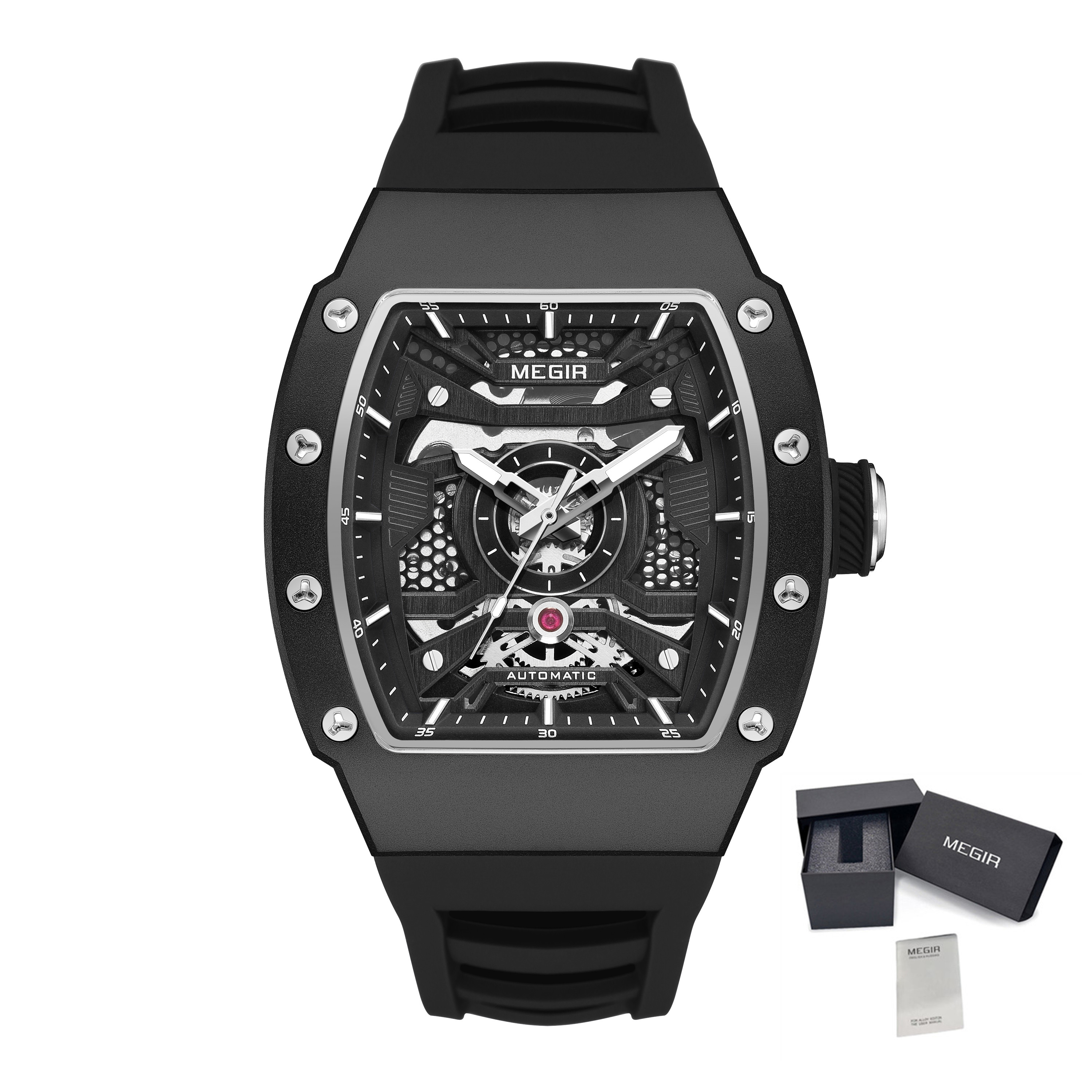 MEGIR Brand Automatic Movement Watches for Men Fashion Waterproof Stainless Steel Case Mechanical Wristwatch Montre Homme 8604