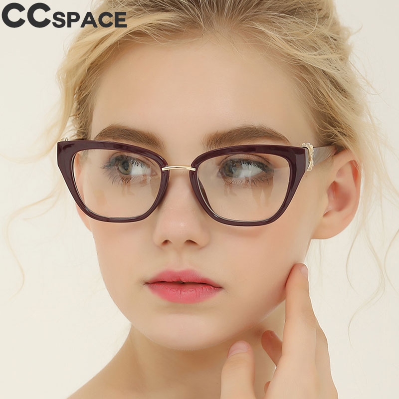 R45605 Luxury Rhinestone Decoration Reading Glasses Lady Cat Eye Optical Presbyopic Spectacles Dioptric +50 +100 +200 +300