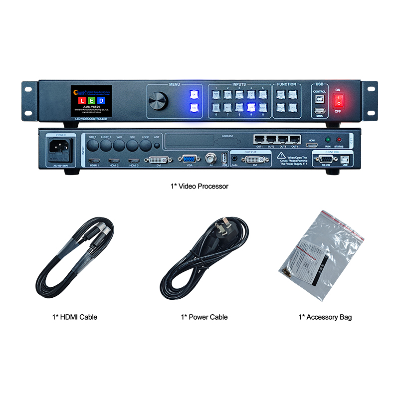 AMS VS500 Professional 4K LED Video Controller Similar to Novastar V960 All in One LED Processor for Display Wall Projects