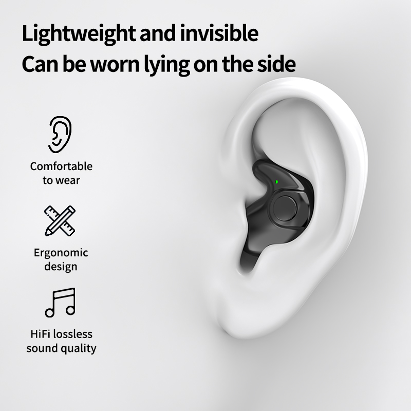 Wireless Sports Bluetooth Headphones Highend Tws Dual Ear Sleep In Ear Md538 Mini Painless Call Noise Cancelling Thin Headphones