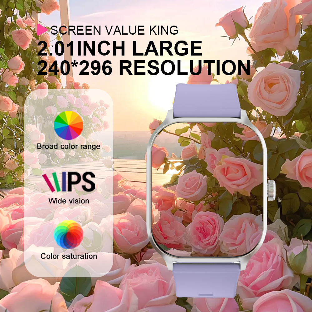 LAXASFIT 2025 New Smart Watch 2.01” Inch HD Screen Bluetooth Talk Pedometer IP68 Waterproof 123 Sport Modes Man Woman Watch Gift