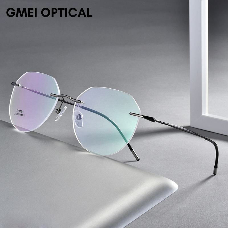 Ultralight Titanium Alloy Rimless Men Glasses Frame Square Eyeglasses Myopia Prescription Frames For Women Optical Eye Glass