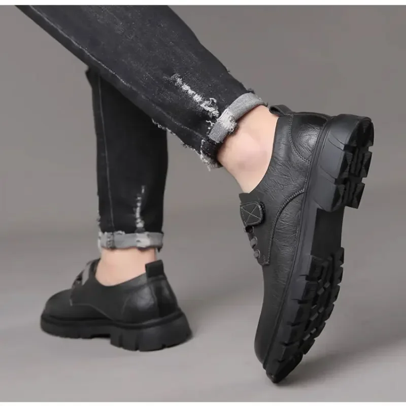 Men Casual Shoes Work Shoes Slip-on Shoes Comfortable Leather Shoes Loafers Work Labor Protection Outdoor Casual Leather Shoes