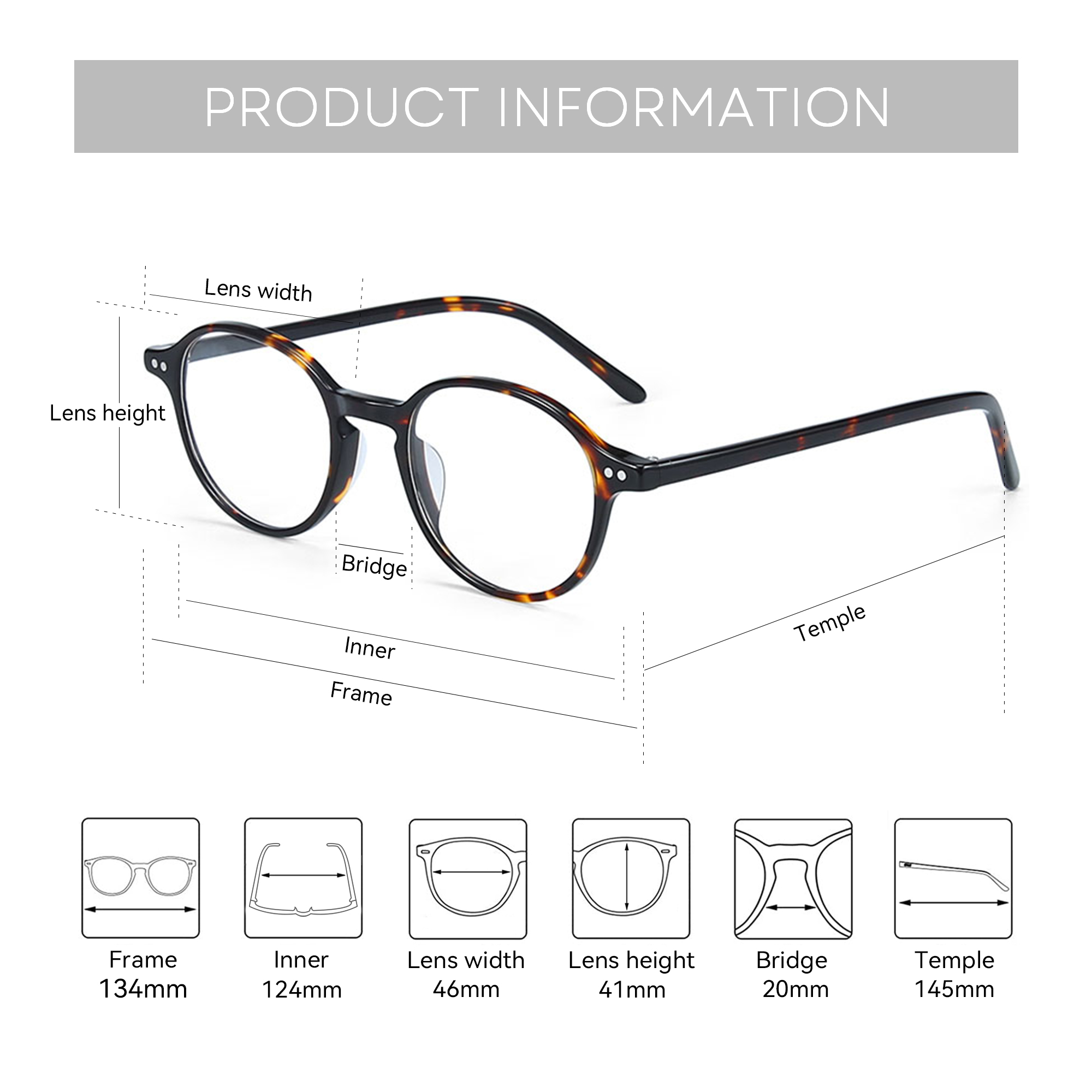 ZENOTTIC Retro Prescription Progressive Eyeglasses Round Myopia Glasses  Anti Blue Light Photochromic Optical Eyewear Women Men