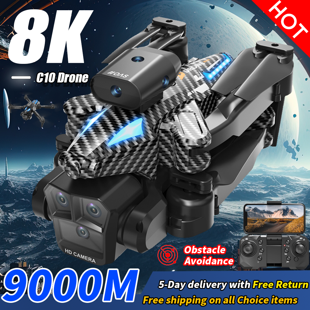C10 Max GPS Remote Control Drone 8K Camera Optical Flow Positioning Obstacle Avoidance Gesture Photography Foldable Quadcopter