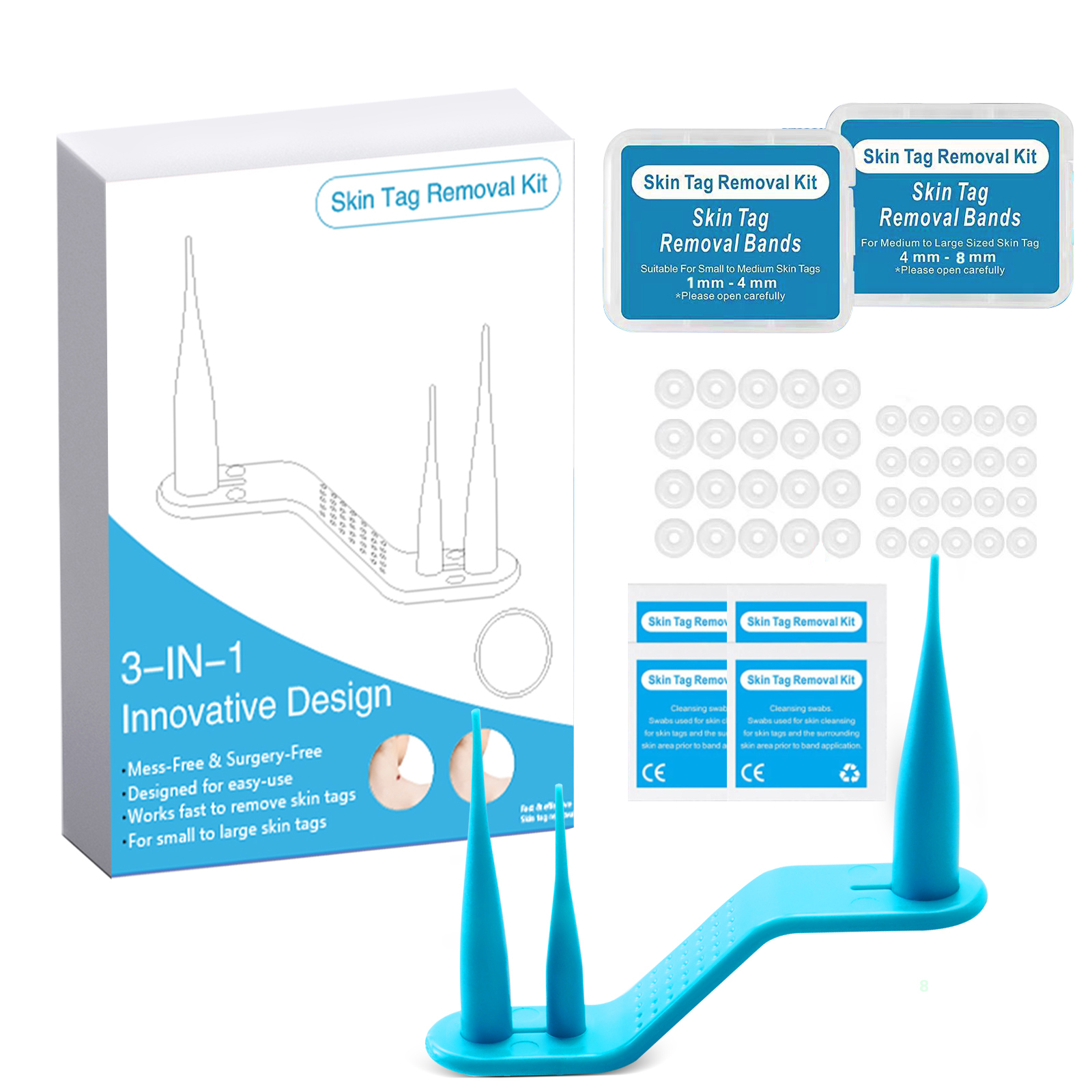 2 IN 1 Auto Micro Skin Tag Remover Device Standard And Micro Skin Tag Removal Kit Adult Mole Wart Remover Face Care Beauty Tools