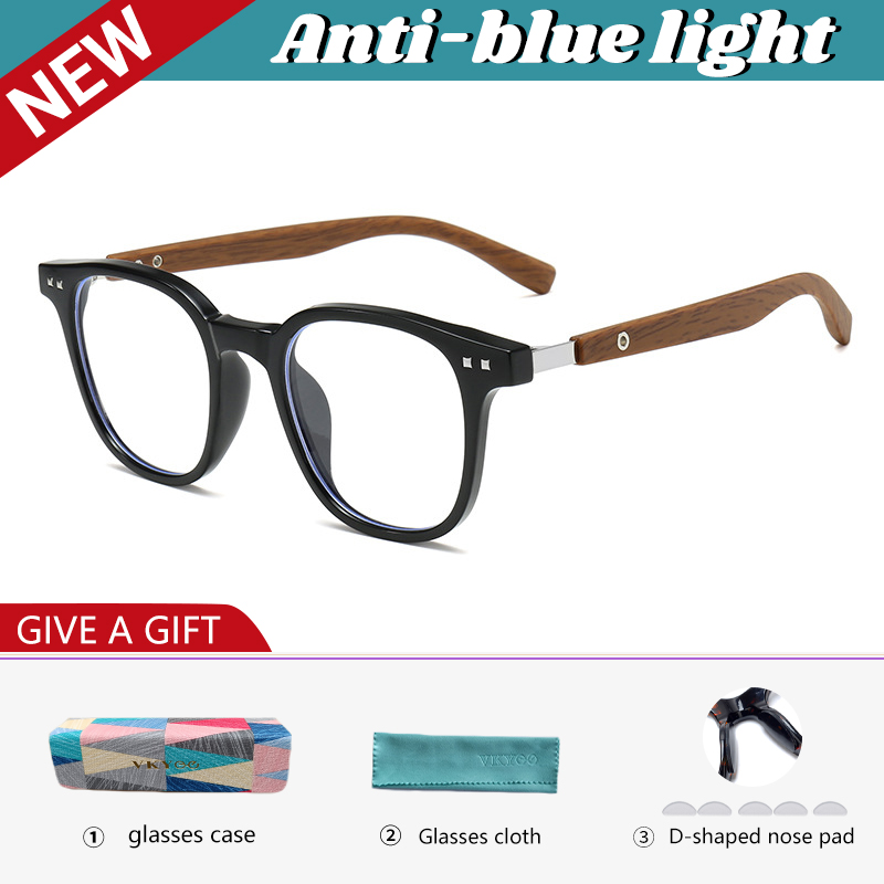VICKY New Simple Geometric Square Frame Men Women Anti-blue Light Reading Glasses Can Be Customized Prescription HM503
