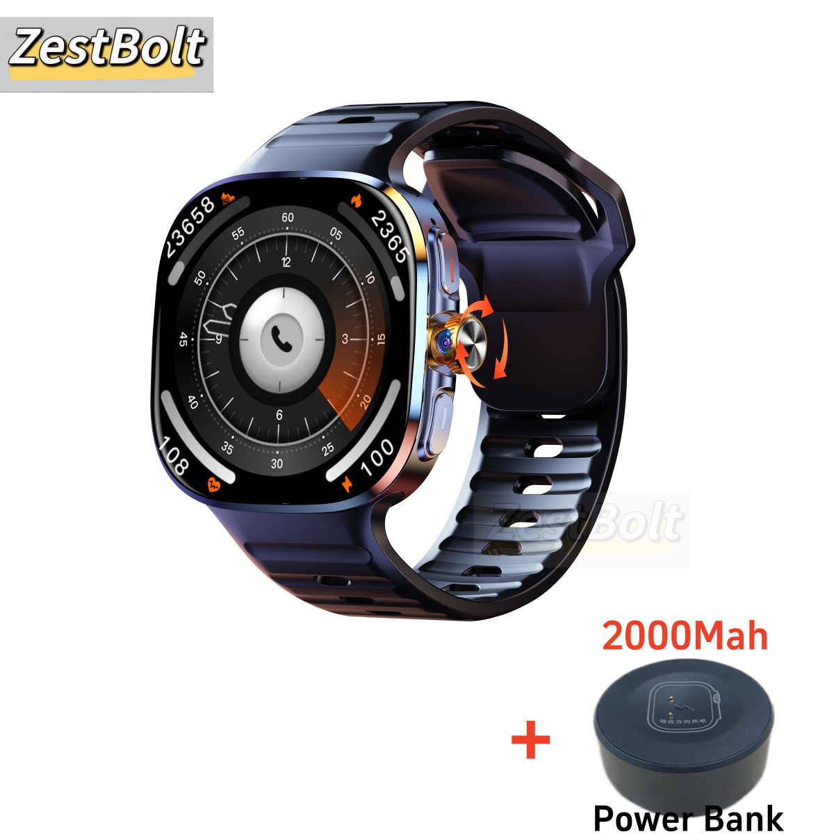 5G Celluler Version Smartwatch M99 Android Smart Watch With 190° Rotary Camera NFC Compass IP67 Waterproof Google Play Store