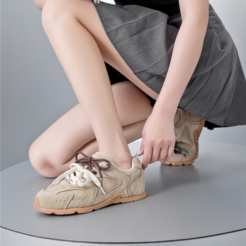 Genuine Leather Women's Sneakers 2025 New Non-slip German Training Shoes For Women Flat Large-size Running Female Shoes