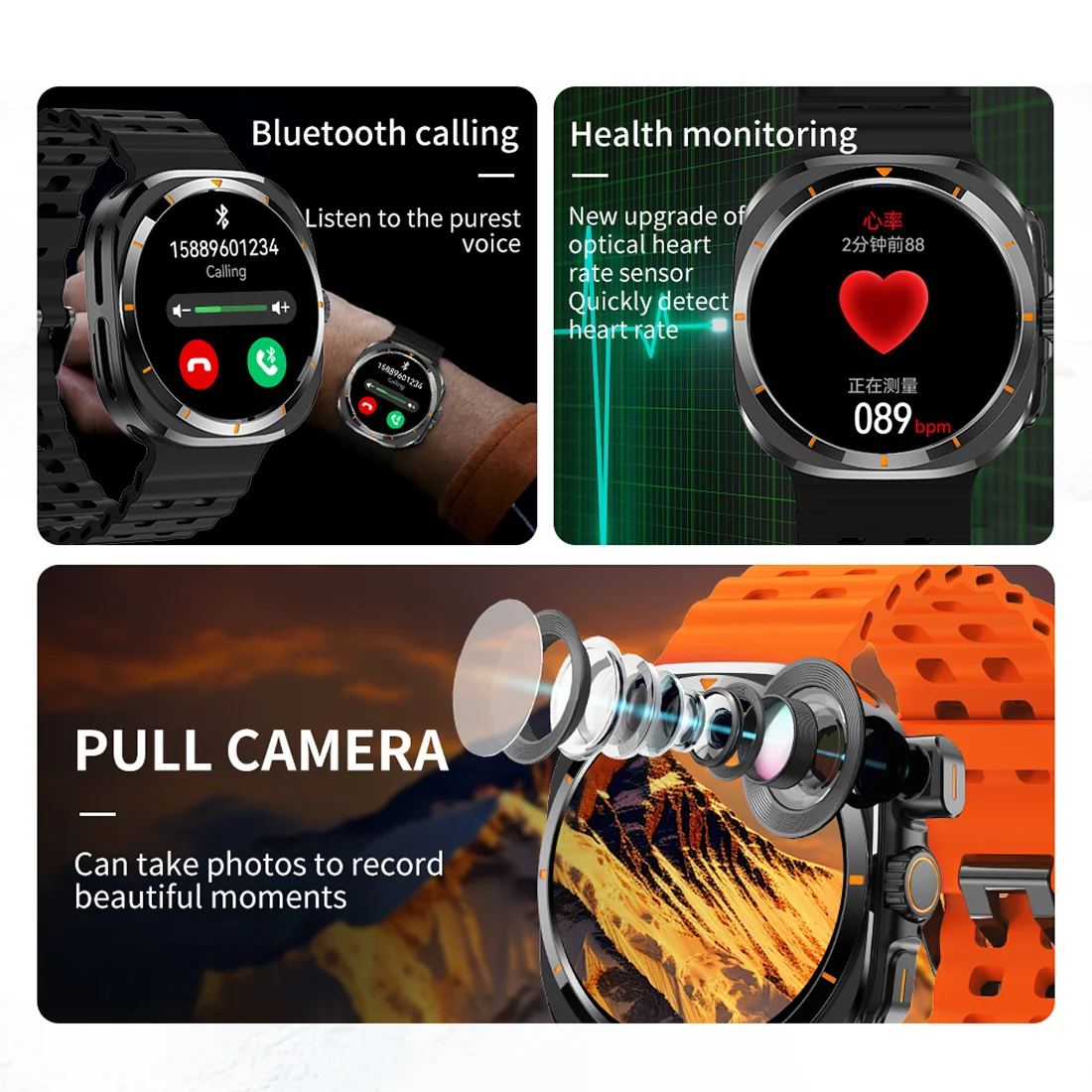 2025 New BW8 Smartwatch 4G Network Android1.51-inch Screen 400mAh Batter Google Play Pedometer Sleep Tracker SIM Card Support