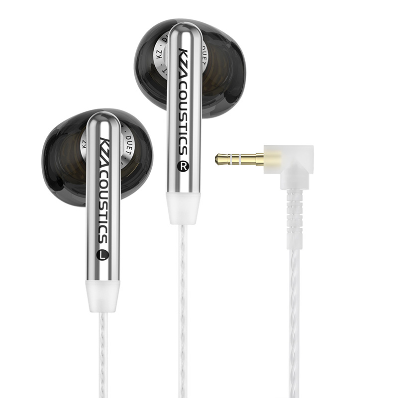 KZ Duet Quad Core Dual Dynamic Drivers In-ear Wired Headphones for HiFi Music Gaming Stereo Sound Quality Headphones