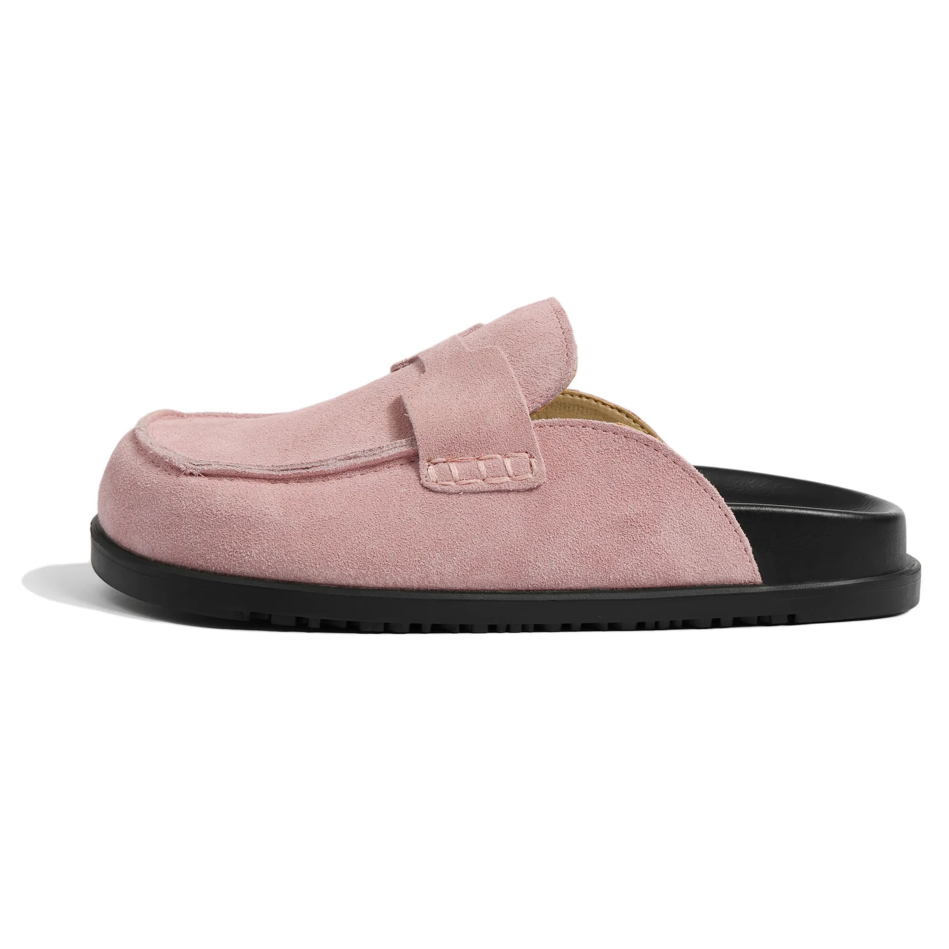 Soft Bottom Genuine Leather Women's Slippers Five Colors Available Bocan Outdoor Wear-Resistant Slip-On Shoes Korean Style