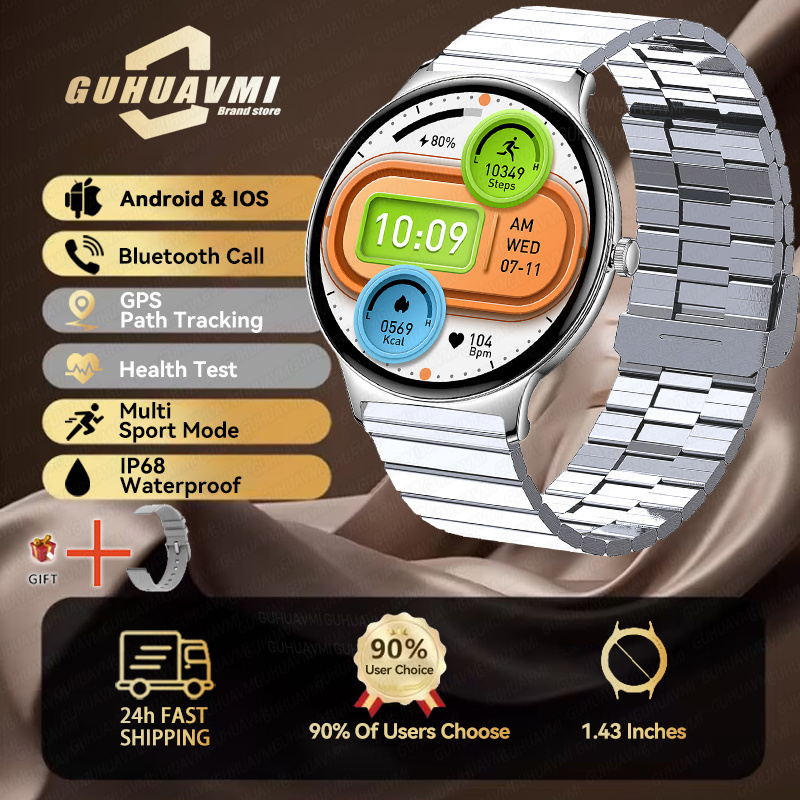 2025 New Smart Watch For Women Gift 1.43 Inch Full Touch Screen Sports Fitness Watches Bluetooth Calls Digital Smartwatch Ladies