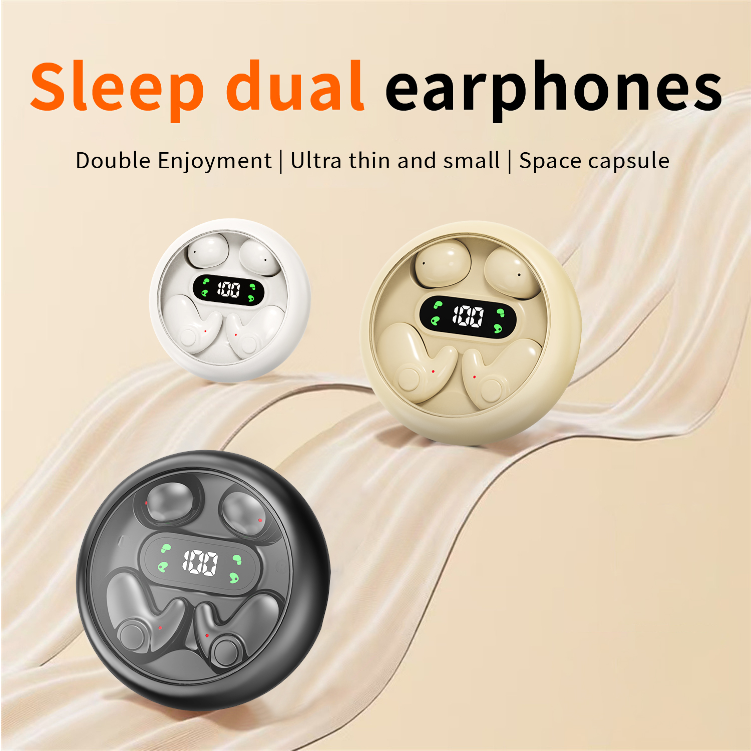 Two-piece Headphones, Wireless Bluetooth Headset,Earbuds with Mic for Phone, Sleep Earphones And Mini，For Running/sleeping