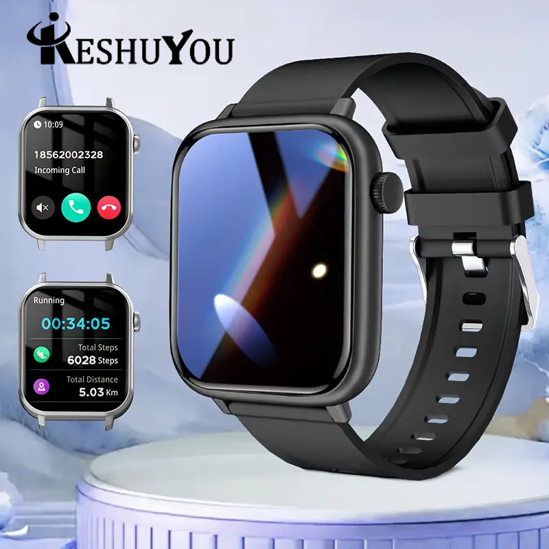 KESHUYOU 2025 New Smart Watch Bluetooth Talk Heart Rate Monitor Sports Health IP68 Waterproof Men Women smartwatch Holiday Gifts