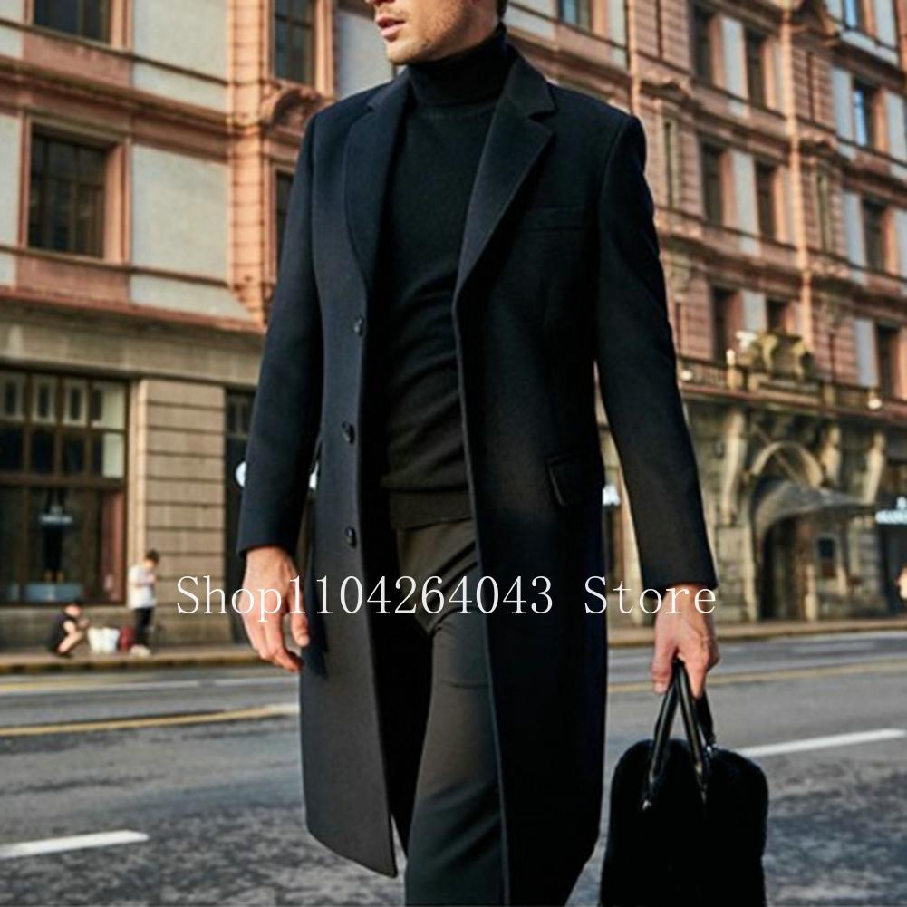 Men's Trench Coat Stylish Customized Notched Lapel Modern Single Breasted Banquet Business Prom Evening Party Casual Men's Coats