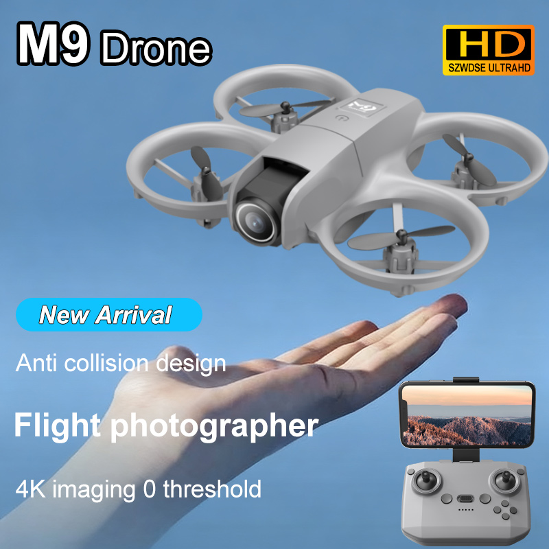 M9 Drone Mini 4K HD Dual Camera Aerial Photography Headless mode Optical Flow Positioning Stunt Roll Beginner Quadcopter Drone