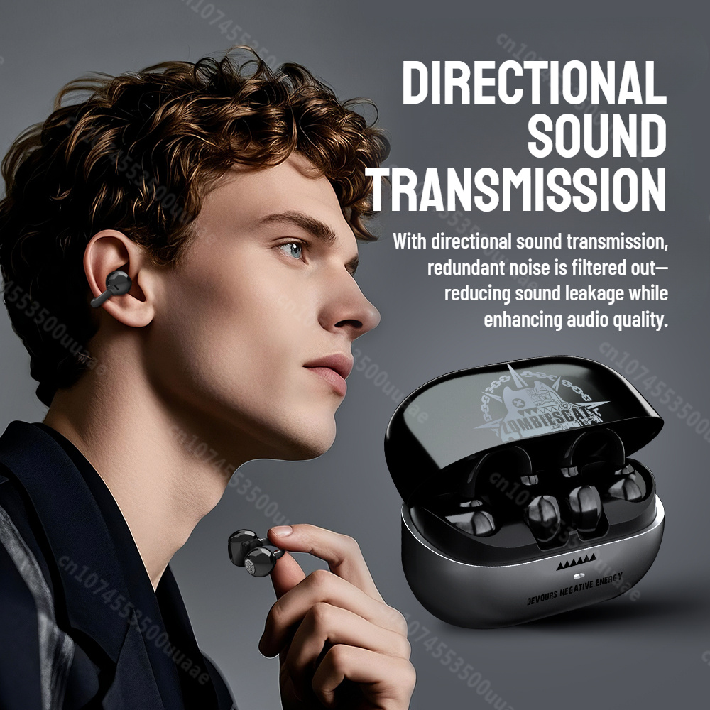 Zombiescat B15 OWS Ear Clip Headphone 360° Immersive Stereo Bluetooth 5.4 Wireless Earphones ENC Clear Call TWS Wireless Earbuds