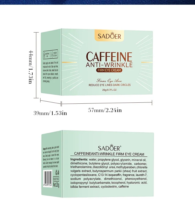 Caffeine Eye Cream Anti Dark Circles Eyes Bags Remover Firming Moisturizing Eye Creams Beauty Eyes Skin Care Products