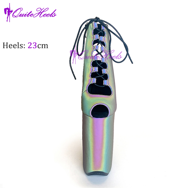 New Luminous 23CM/9Inch Gladiator Women Ankle Boots Sexy Fetish Exotic Stripper Heels Platform  Pole Dance Roman Shoes