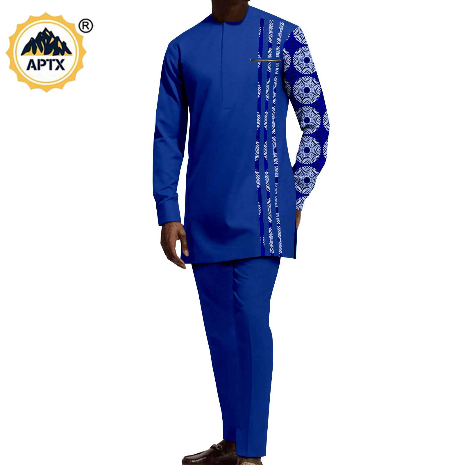 Matching Couple Outfits Men Shirts and Pants Sets Dashiki African Dresses for Women Top and Split Skirts for Wedding Y23C006