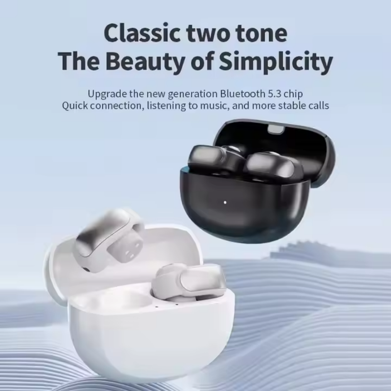 V12 Bluetooth Headset 5.3 Wireless Bone Conduction Headphones Clip Ear Music HD Call Sports Gaming Earphone Earphones HiFi Sound