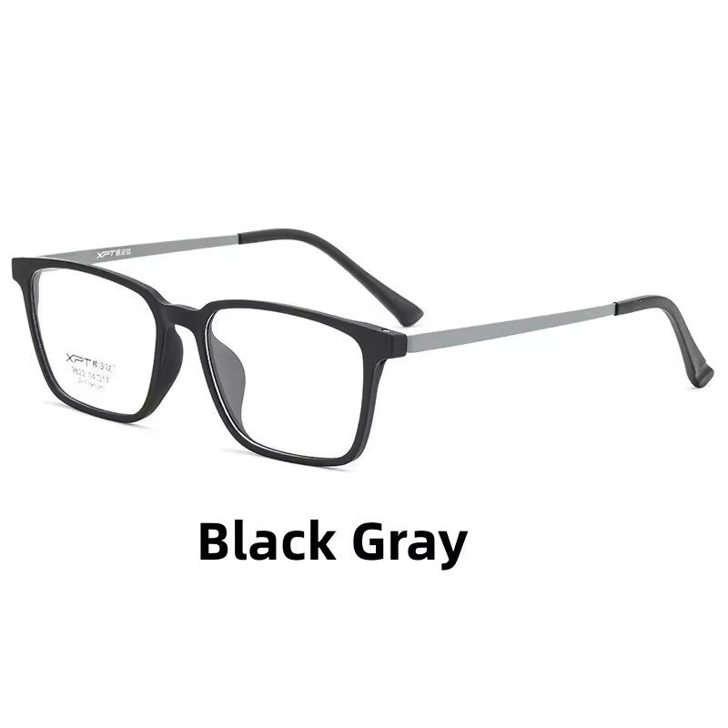 Fashion Eyewear Retro Square Titanium TR90 Large Size Eyeglasses Frame Men Women Anti Blue Light Anti Radiation Glasses 9822