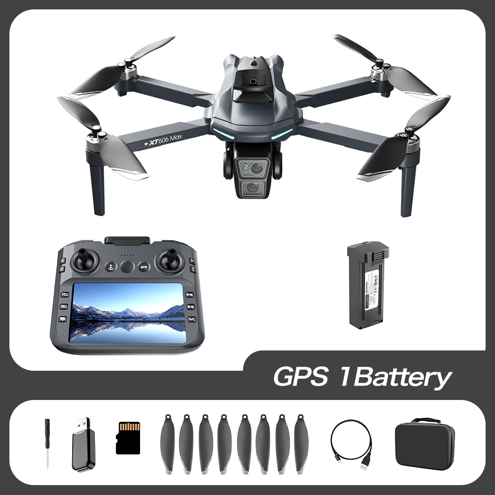 XT606 Drone Brushless Motor Screen Remote HD Aerial Photography GPS Intelligent Positioning Remote Control Aircraft Kids Toys