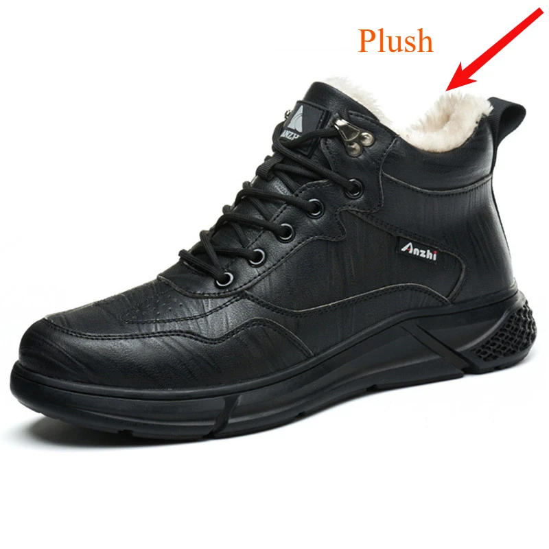 Comfortable safety sneaker for men winter anti-slip boots man construction indestructible black work boots steel nose work shoes