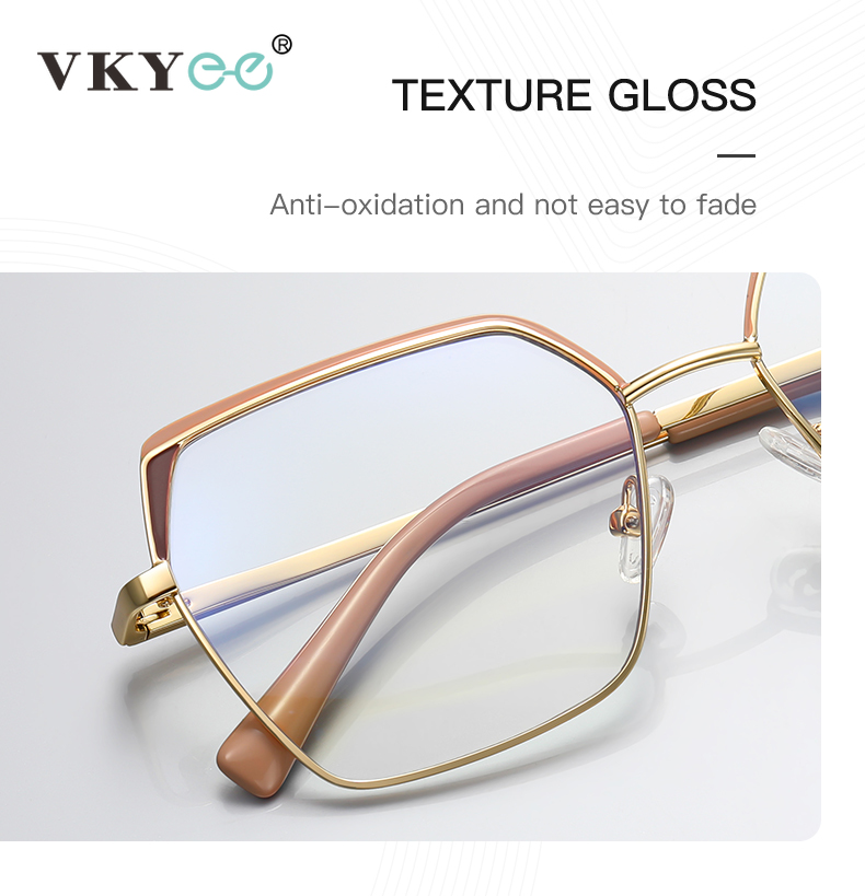VICKY Geometric Square Fashion Large Framed Glasses Women's Reading Glasses Anti-Blue Light Customised Prescription Available