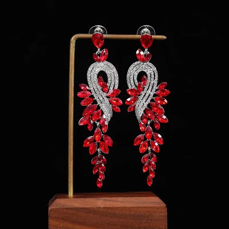 Exaggerated Retro Phoenix Pattern Earrings Pair Fashionable New Year's Jewelry Accessories Multiple Colors Available