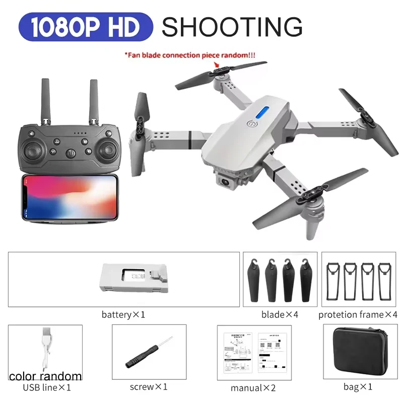 2025 E88 Professional HD 4K RC Drone Wide Angle Camera Foldable Helicopter Quadcopter Aircraft Kid Gift Toys By KBDFA