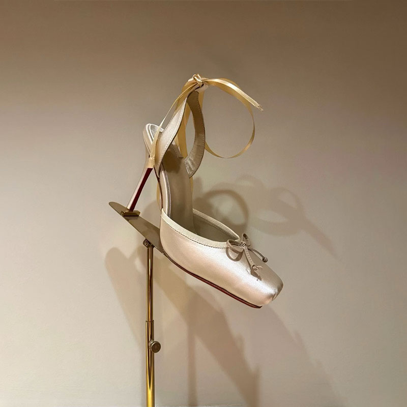 Women's Back Air Stiletto Sandals Square Headband Butterfly Wedding Party Ballet High Heels 2025 Summer New Style