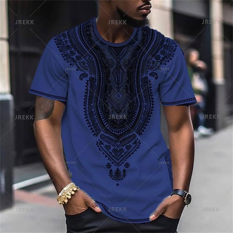 Harajuku 3D African Dashiki Tribal Print T Shirt Ethnic Patterns Graphic Tee Shirts Kid Fashion Short Sleeves Cool Mens Clothing