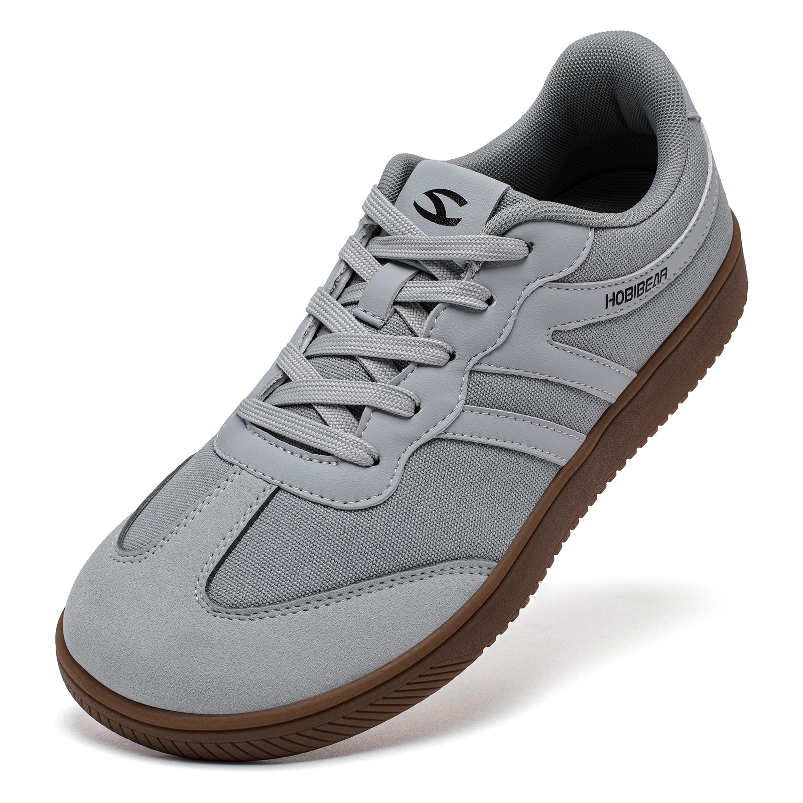 HOBIBEAR Wide Toe Barefoot Shoes Mens Womens Minimalist Fabric Sneaker Lace Up Casual Walking Shoes