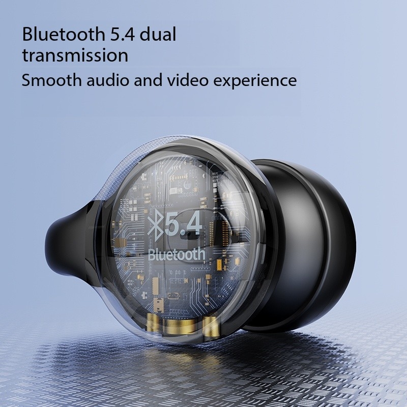 New Mirror Surface Digital Display Soft Silicone Ear Clip Wireless Bluetooth Headphones with Noise Reduction, High-Definition, Lossless for Sports