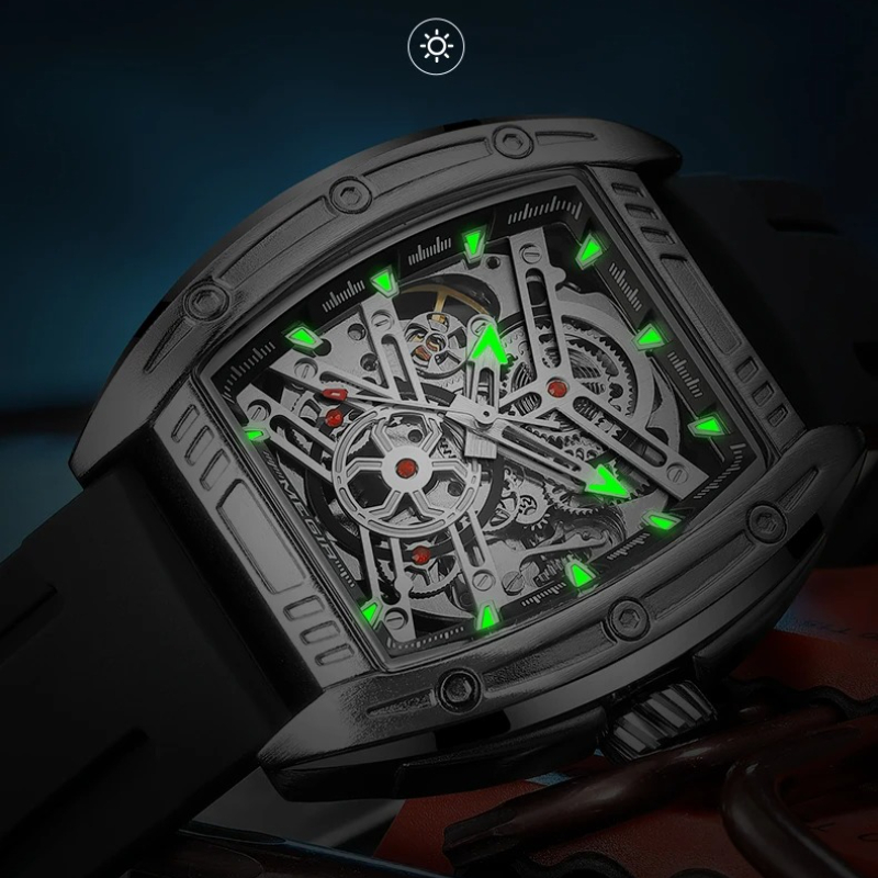 MEGIR 8601 Fashion Men Automatic Mechanical Watches Skeleton Luxury Luminous Waterproof Casual Wristwatches for Man Reloj Hombre