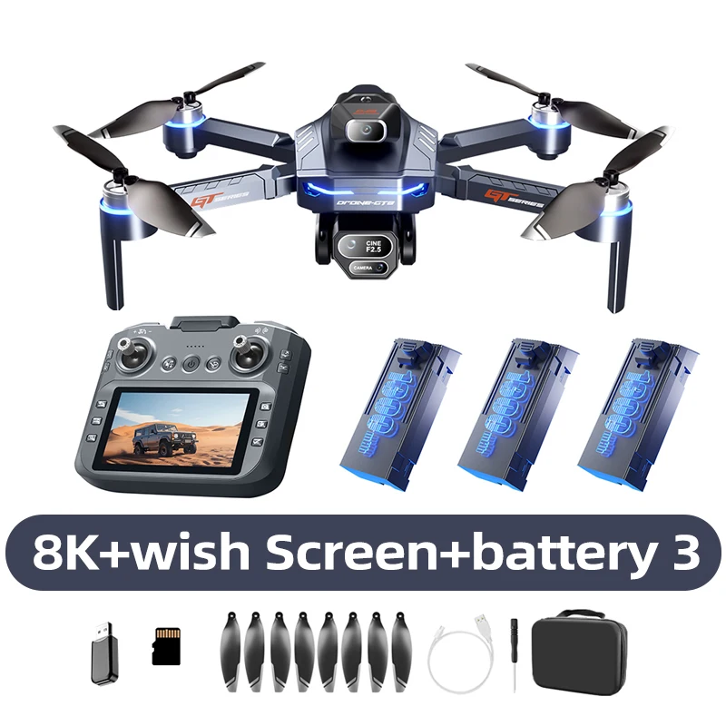 Xiaomi GT8 Drone 8K Professional Dual Camera GPS FPV Brushless Motor Optical Flow Hovering Folding Quadcopter 4K RC Dron Toys