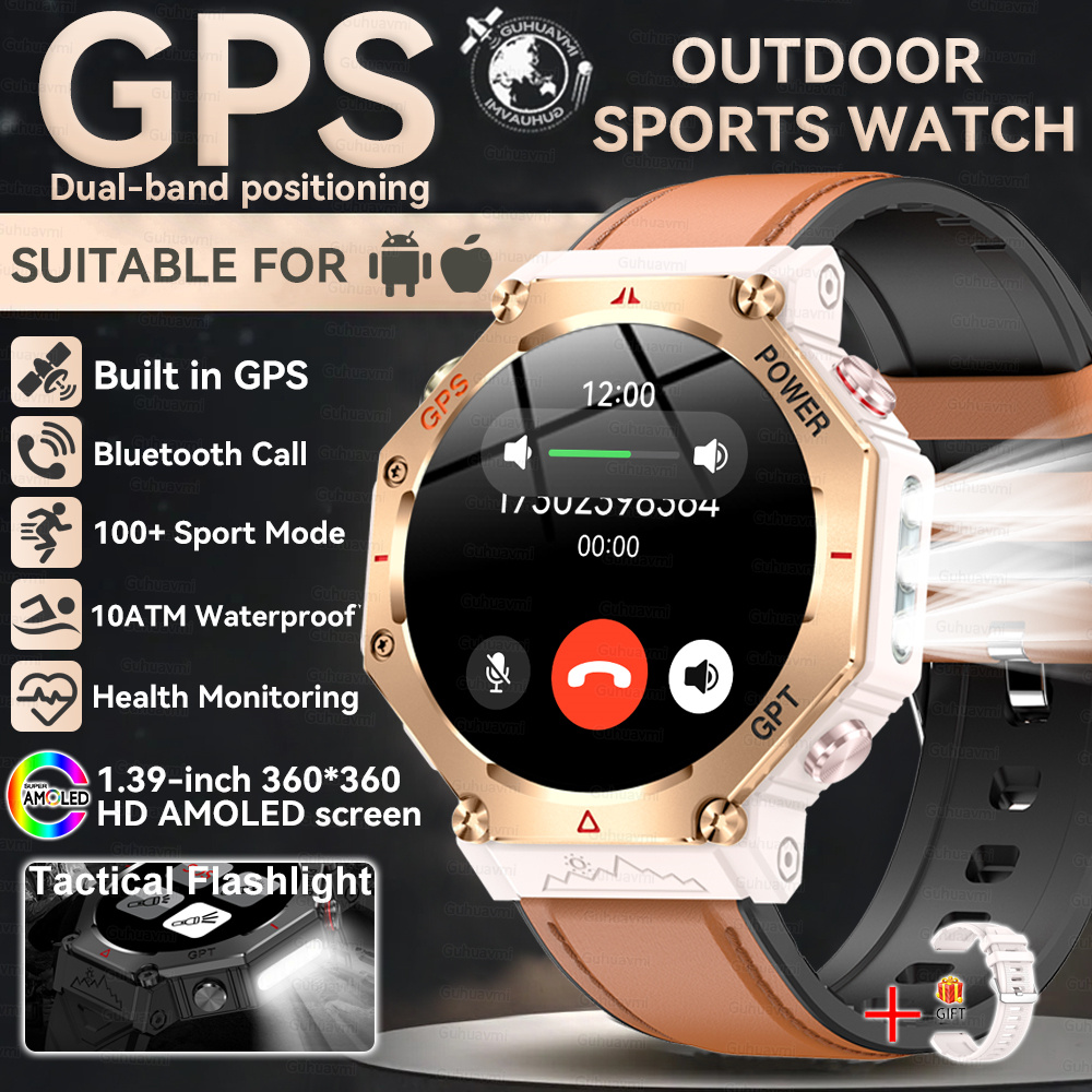2025 NEW T-Rex 3  Outdoor Military Smart Watch 10ATM Waterproof Bulit-in GPS Compass Altimeter Barometric HD Call Smartwatch Men